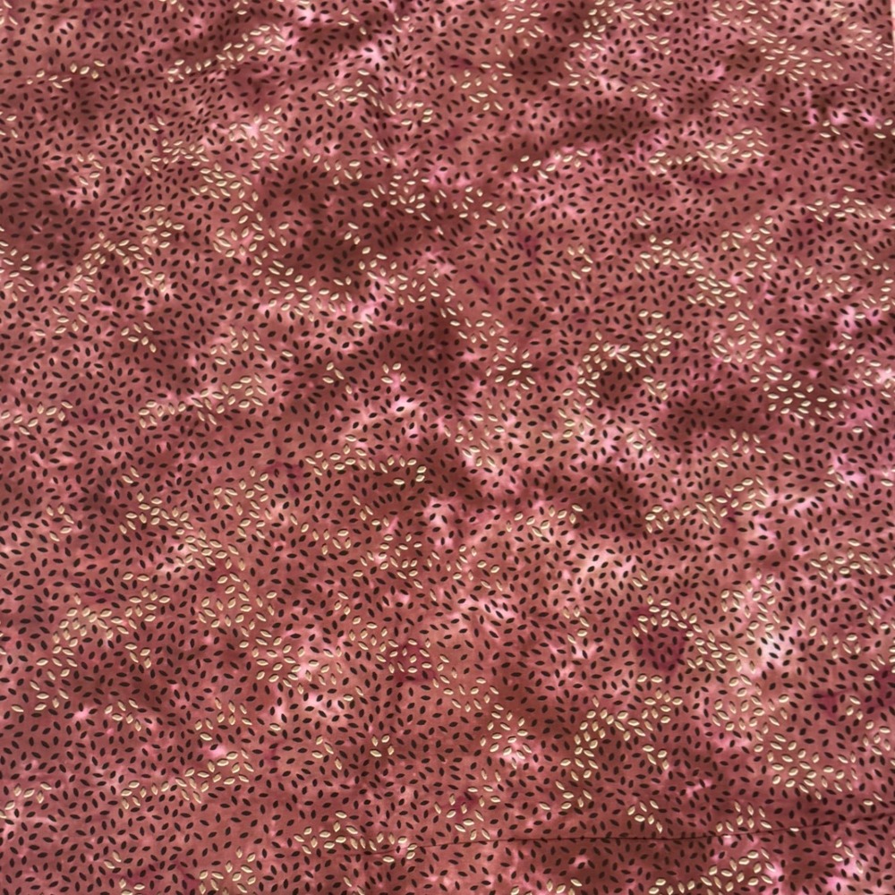 Pink Burgundy Batik Cotton Fabric Seed Leaf Print 4 Yards x 44" Quilting Sewing